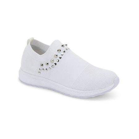 Aqua College Womens Windy Studded Knit Casual and Fashion Sneakers