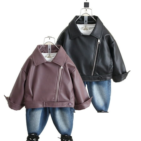 WOLLED Kids Toddler Leather Coats Jacket 2-12Y Boys Zipper Tops Solid Color Outerwear
WOLLED Kids Toddler Leather Coats Jacket 2-12Y Boys Zipper Tops Solid Color Outerwear
