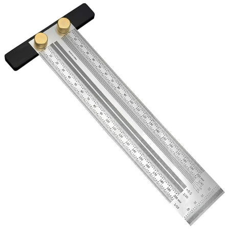 Precision T-Type Marking Ruler Stainless Steel Carpenters Scale Ruler Woodworking Cut Marker Microfine Scribing Gauge Multifunctional Cut Marker Hole Ruler (400/300/200mm)
Precision T-Type Marking Ruler Stainless Steel Carpenters Scale Ruler Woodworking Cut Marker Microfine Scribing Gauge Multifunctional Cut Marker Hole Ruler (400/300/200mm)