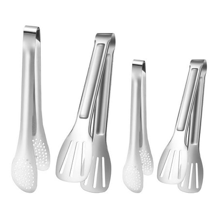 Steak tongs 4pcs Steak Tongs Stainless Steel Bread Tongs Cake Clip Kitchen Cooking Supply