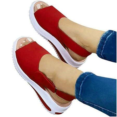 Women s Sandals Summer Open Toe Breathable Slip-on Shoes Hook & Loop Closure 40 Red
Women s Sandals Summer Open Toe Breathable Slip-on Shoes Hook & Loop Closure 40 Red