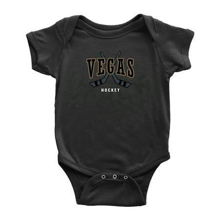 Cute Vegas Baby Romper Hockey Fan Baby Jersey Clothes (Black 18-24 Monthes)