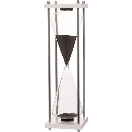 Home Essentials & Beyond 32599 17 in. White Triangle Black 60 Minutes Sand Timer