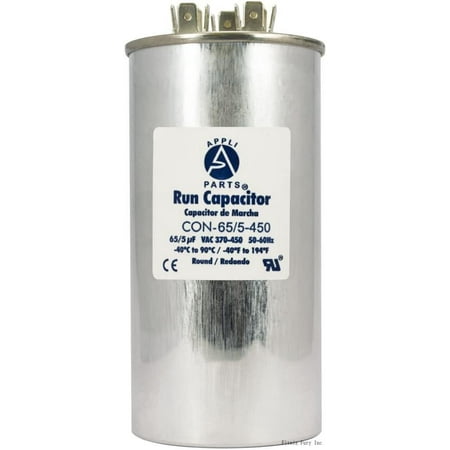 appli parts dual run acitor for ac 65 5 mfd (microfarads) 370vac or 450vac cbb65 round universal fit for hvac and other applications 5-1/8 in high 2-1/4 in wide con-65/5-450
appli parts dual run acitor for ac 65 5 mfd (microfarads) 370vac or 450vac cbb65 round universal fit for hvac and other applications 5-1/8 in high 2-1/4 in wide con-65/5-450