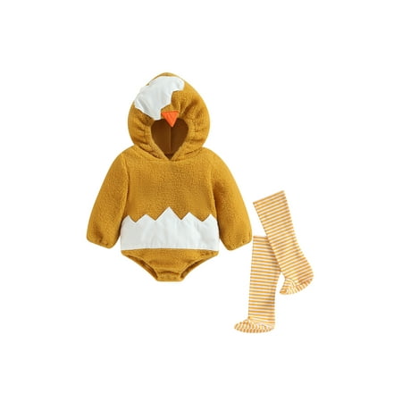Infant Baby Girls Boys Halloween Chick Costume Cute Chicken Plush Hoodie Romper Jumpsuits Stripe Stockings
Infant Baby Girls Boys Halloween Chick Costume Cute Chicken Plush Hoodie Romper Jumpsuits Stripe Stockings