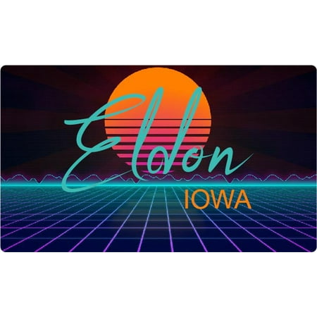 Eldon Iowa 4 X 2.25-Inch Fridge Magnet Retro Neon Design