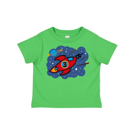 Inktastic Rocket Ship 3rd Birthday Gift Toddler Boy Girl T-Shirt