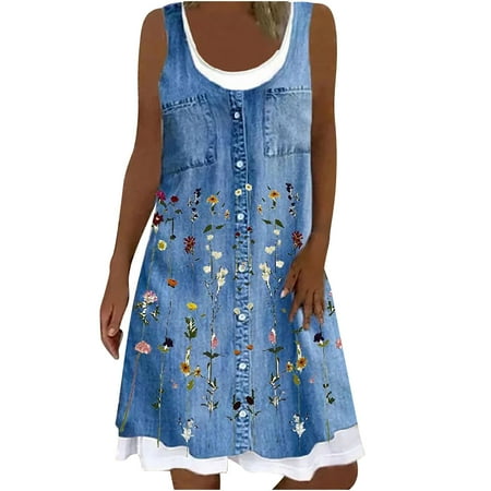 Juebong Fashion Women Casual Sexy Round-Neck Floral Printing Fake Two-Piece Sleeveless Dress
Juebong Fashion Women Casual Sexy Round-Neck Floral Printing Fake Two-Piece Sleeveless Dress