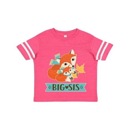 Inktastic Big Sis Woodland Fox Sister Gift Toddler Toddler Girl T-Shirt