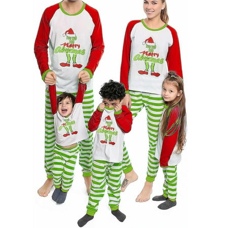 Christmas Family Pajamas Matching Set Cartoon Print Long Sleeve Tops and Green Plaid Pants Sleepwear
Christmas Family Pajamas Matching Set Cartoon Print Long Sleeve Tops and Green Plaid Pants Sleepwear