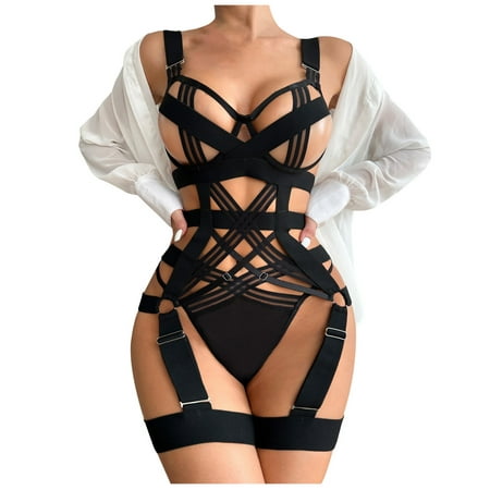 Womens Lingerie Sets Clearance Tight Fit Bib Pants Coverall Hollow Tulle Mesh Undershirts Set Women Bra Black M
Womens Lingerie Sets Clearance Tight Fit Bib Pants Coverall Hollow Tulle Mesh Undershirts Set Women Bra Black M