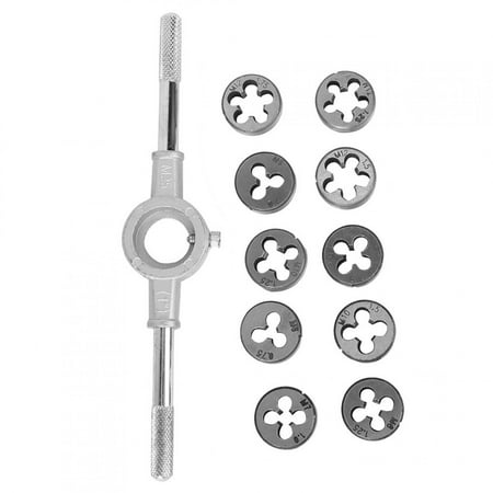 11PCs Set Screw & Die External Thread Cutting Hand Tool Kit for Thread Processing