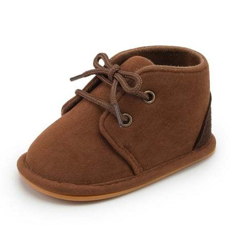 Infant Baby Boys Girls Booties Soft-soled Anti-slip High Top Lace-up Sneakers First Walker Shoes Crib Shoes