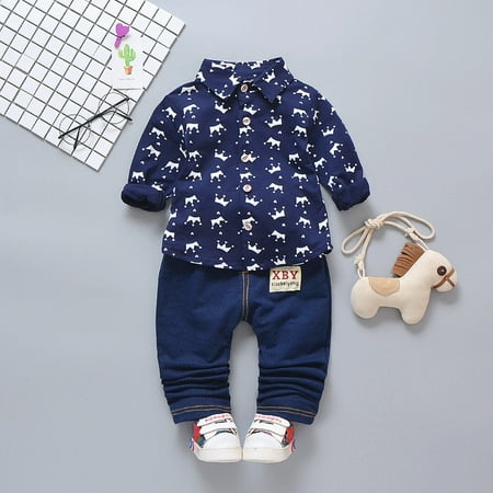 Yubatuo Toddler Kids Baby Boy Long Sleeve Crown Pattern Shirt Tops+ Denim Pants SetNavy90/M
Yubatuo Toddler Kids Baby Boy Long Sleeve Crown Pattern Shirt Tops+ Denim Pants SetNavy90/M