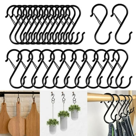25 pcs 3.5 inch Black S Hooks Heavy Duty S Shaped Hooks for Hanging Rust-Proof S Hooks with Safety Buckle Design for Hanging Plants Coffee Cups Pots and Pans Clothes Bags in Kitchen Bathroom
25 pcs 3.5 inch Black S Hooks Heavy Duty S Shaped Hooks for Hanging Rust-Proof S Hooks with Safety Buckle Design for Hanging Plants Coffee Cups Pots and Pans Clothes Bags in Kitchen Bathroom