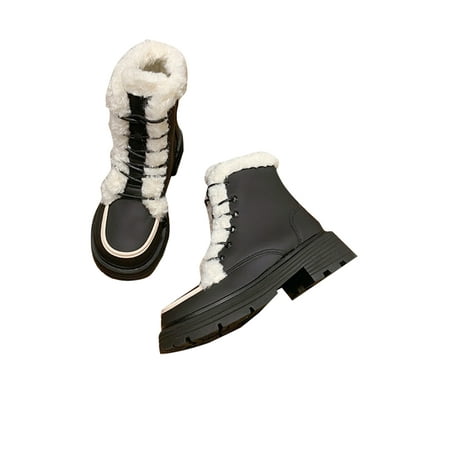 Fangasis Womens Snow Boots Plush Lining Warm Shoes Side Zip Winter Boot Outdoor Work Non Slip Lace Up Black 5.5
Fangasis Womens Snow Boots Plush Lining Warm Shoes Side Zip Winter Boot Outdoor Work Non Slip Lace Up Black 5.5