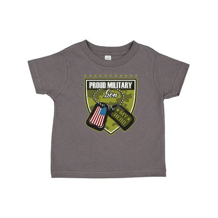 Inktastic Proud Military Son Boys Camo Flag Outfit Gift Toddler Boy Girl T-Shirt