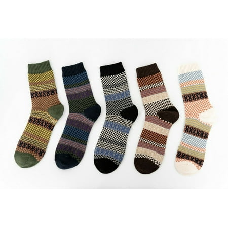 5 Pairs Womens Winter Warm Thermal Lambs Wool Merino Heavy Duty Boot Socks 5-9