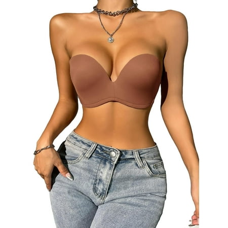 Women Plain A Piece Rust Brown Bras & Bralettes 75D