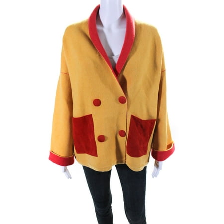 MIXIK Womens Whitney Reversible Cardigan Yellow Size M