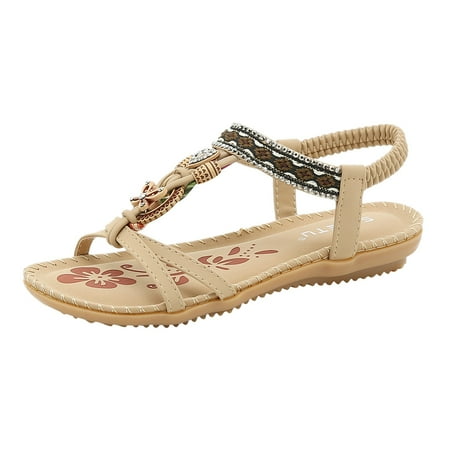 iOPQO Women s sandals Women Summer Elatic Band Flat Beach Open Toe Breathable Sandals Rhinestone Shoes Boho Rhinestone Flat Elastic Beige 38
iOPQO Women s sandals Women Summer Elatic Band Flat Beach Open Toe Breathable Sandals Rhinestone Shoes Boho Rhinestone Flat Elastic Beige 38