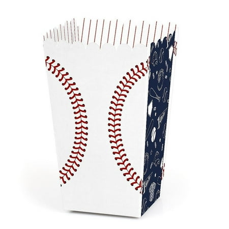 

Big Dot of Happiness Batter Up - Baseball - Baby Shower or Birthday Party Favor Popcorn Treat Boxes - Set of 12