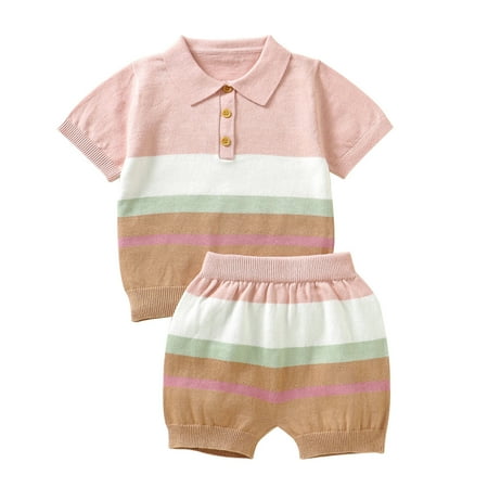 BJUTIR Girls Summer Outfits Baby Boys Clothes Knit Sweater Outfits Striped Short Sleeve T Shirt Top Shorts Set
BJUTIR Girls Summer Outfits Baby Boys Clothes Knit Sweater Outfits Striped Short Sleeve T Shirt Top Shorts Set