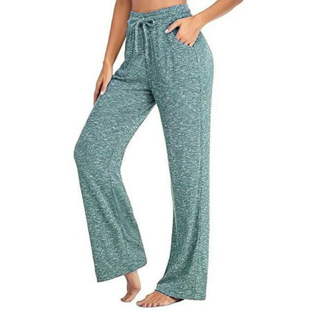 

Avamo Womens Casual Wide Leg Pajamas Pants Drawstring Quick Dry Long Lounge Pants Stretchy Loose Baggy Pants Pjs Pants with Pockets