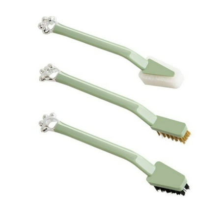 Hand-held Gap Cleaning Tools with Stiff Bristles & Cooktop Household Cleaning Tools Green Set