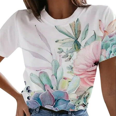 Qufokar Long Sleeve Scrub Tops Women Thin Cotton Women Summer Casual O Neck Floral Print Short Sleeve T Shirt Top
Qufokar Long Sleeve Scrub Tops Women Thin Cotton Women Summer Casual O Neck Floral Print Short Sleeve T Shirt Top