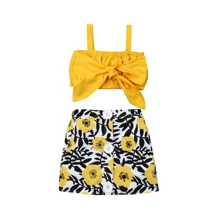 Toddler Baby Girls 2pcs Outfit Sleeveless Bow Vest Crop Tops and Button Down Flower Print Skirt Summer Set
Toddler Baby Girls 2pcs Outfit Sleeveless Bow Vest Crop Tops and Button Down Flower Print Skirt Summer Set