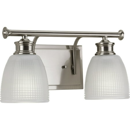 Lucky Collection Two-Light Brushed Nickel Frosted Prismatic Glass Coastal Bath Vanity Light
Lucky Collection Two-Light Brushed Nickel Frosted Prismatic Glass Coastal Bath Vanity Light