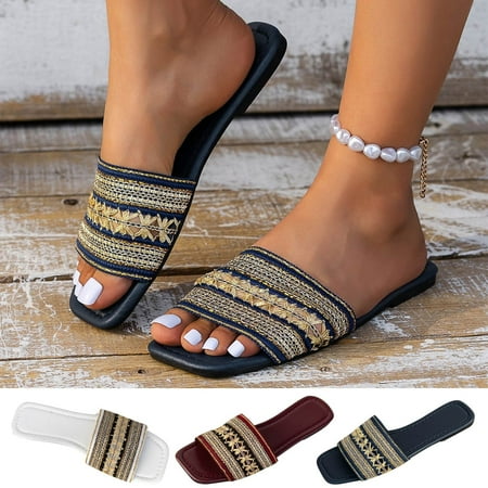 Cethrio Sandals for Women Flats Shoes- Flat Beach Slides Sandal Open Toe on Clearance Wide Width Navy Dressy Sandals/ Slides Size 7
Cethrio Sandals for Women Flats Shoes- Flat Beach Slides Sandal Open Toe on Clearance Wide Width Navy Dressy Sandals/ Slides Size 7