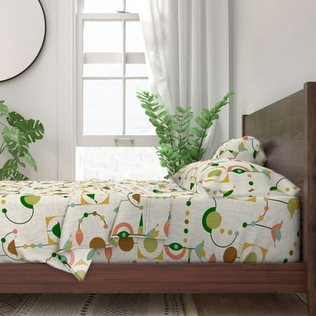 Mid-Century Modern Birds 50 Decor 100% Cotton Sateen Sheet Set by Roostery