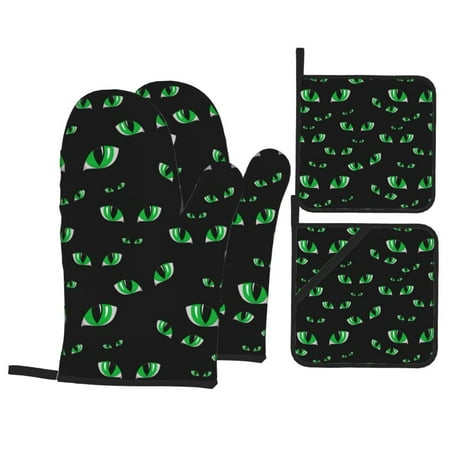 Oven Mitts and Pot Holders 4 Piece eye green Pattern High Heat Slip Resistant Oven Mitt and Trivets Set Kitchen Oven Glove Pot Holders for Cooking Baking Grilling
Oven Mitts and Pot Holders 4 Piece eye green Pattern High Heat Slip Resistant Oven Mitt and Trivets Set Kitchen Oven Glove Pot Holders for Cooking Baking Grilling