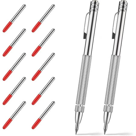 Bomutovy 2 Pack Tungsten Carbide Scriber with Magnet with 10 Pcs Replacement Marking Tip Etching Engraving Pen for Glass/Ceramics/Metal Sheet
Bomutovy 2 Pack Tungsten Carbide Scriber with Magnet with 10 Pcs Replacement Marking Tip Etching Engraving Pen for Glass/Ceramics/Metal Sheet