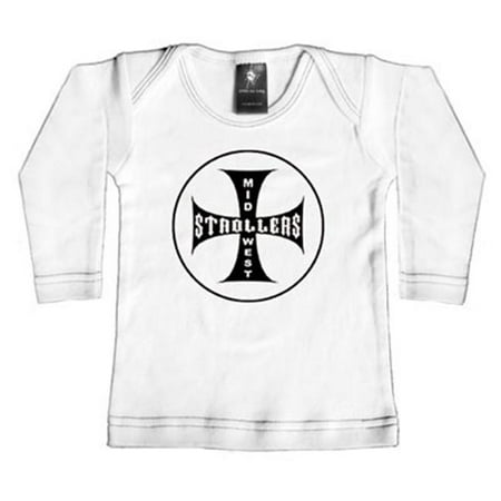 Rebel Ink Baby 340wls1218 MidWest Strollers- 12-18 Month White Long Sleeve Tee