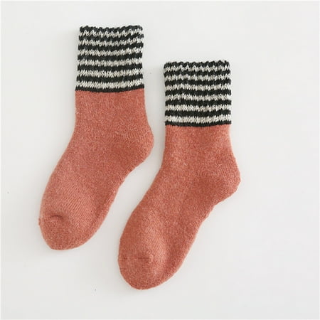 2020 New Winter Warm Striped Home Wool Socks For Women