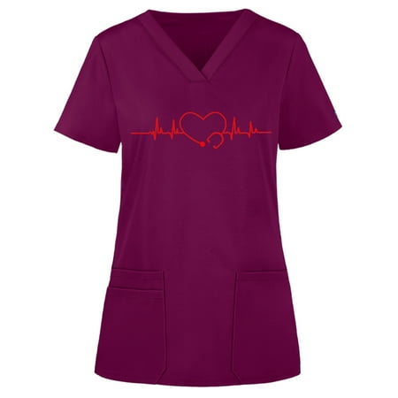 Women s Scrubs Top Short Sleeve V-Neck Solid Color Blouse With Pocket Nursing Uniforms For Women
Women s Scrubs Top Short Sleeve V-Neck Solid Color Blouse With Pocket Nursing Uniforms For Women
