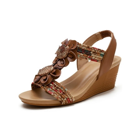 Ritualay Ladies Wedge Sandals Summer Platform Sandal Slip On Casual Shoes Lightweight T-Strap Dress Shoe Work Wedding Beach Brown 5.5
Ritualay Ladies Wedge Sandals Summer Platform Sandal Slip On Casual Shoes Lightweight T-Strap Dress Shoe Work Wedding Beach Brown 5.5
