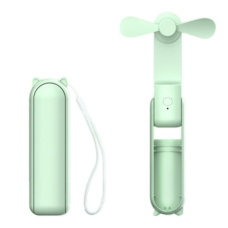 Portable Handheld Fan Rechargeable Battery Operated Small Personal Fan Foldable Mini Desk Fan Cooling Electric Fan for Travel Outdoors Indoors green