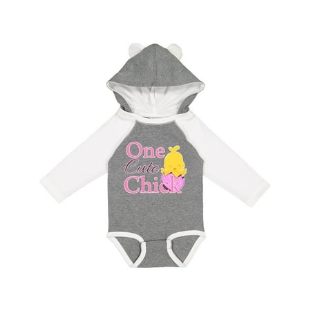 Inktastic One cute chick Gift Baby Girl Long Sleeve Bodysuit