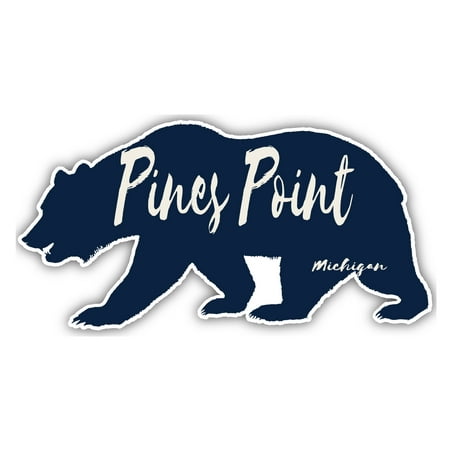 Pines Point Michigan Souvenir 3x1.5-Inch Fridge Magnet Bear Design