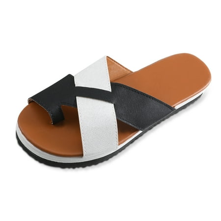 PU Leather Woman Sandals Casual Summer Toe Flop with Wear Flats Vacation Non-Slip Arch Flip Shoes Support Foot
PU Leather Woman Sandals Casual Summer Toe Flop with Wear Flats Vacation Non-Slip Arch Flip Shoes Support Foot