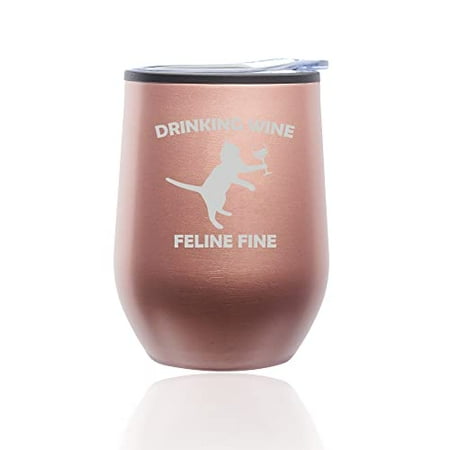 Stemless Wine Tumbler Coffee Travel Mug Glass with Lid Drinking Wine Feline Fine Funny Cat (Rose Gold)
Stemless Wine Tumbler Coffee Travel Mug Glass with Lid Drinking Wine Feline Fine Funny Cat (Rose Gold)