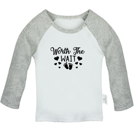Worth The Wait Funny T shirt For Baby Newborn Babies T-shirts Infant Tops 0-24M Kids Graphic Tees Clothing (Long Gray Raglan T-shirt 0-6 Months)
Worth The Wait Funny T shirt For Baby Newborn Babies T-shirts Infant Tops 0-24M Kids Graphic Tees Clothing (Long Gray Raglan T-shirt 0-6 Months)