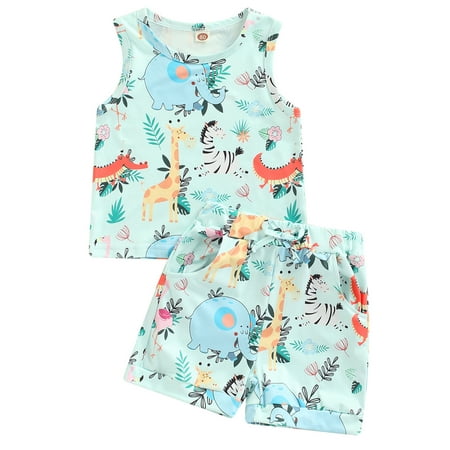 CenturyX Toddler Baby Girls Boys 2Pcs Summer Outfits Sleeveless Animal Print Tank Tops Shorts Clothes Set Blue 3-4 Years
CenturyX Toddler Baby Girls Boys 2Pcs Summer Outfits Sleeveless Animal Print Tank Tops Shorts Clothes Set Blue 3-4 Years