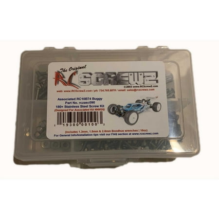 RC Screwz Stainless Screw Kit: Associated 1/10 RC10B74 Buggy RCZASC100