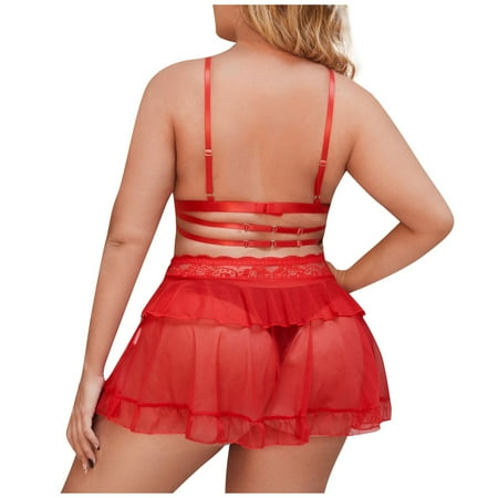 KDDYLITQ Women s Lingerie Sets 2 Piece Plus Size Sexy Babydoll Lace Strappy Bra and Panty Set Red XL
KDDYLITQ Women s Lingerie Sets 2 Piece Plus Size Sexy Babydoll Lace Strappy Bra and Panty Set Red XL