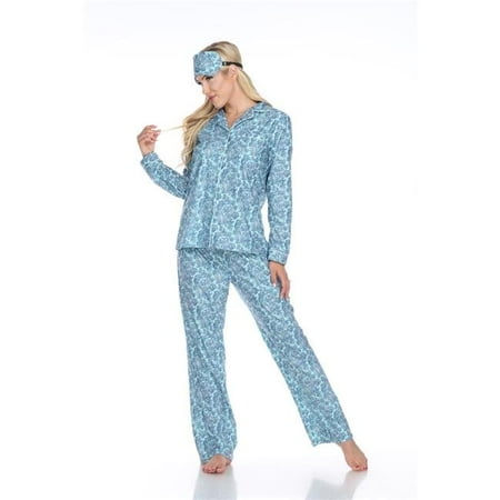 3610-05-L Mint Paisley Three-Piece Pajama Set - Large